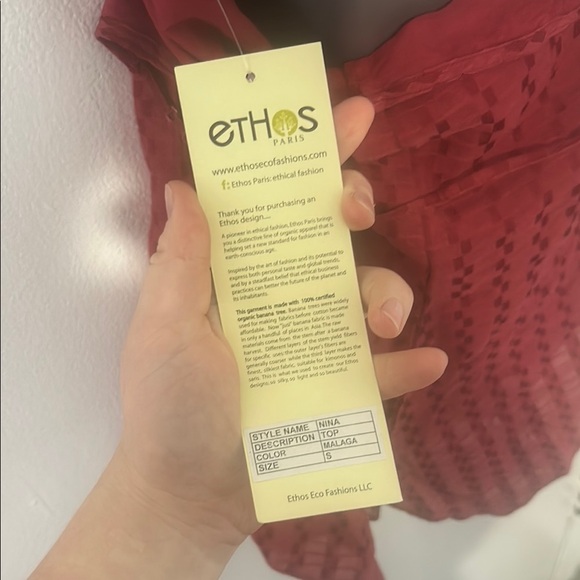 Boho Organic Red Nina Tank Top NWT - Picture 3 of 9